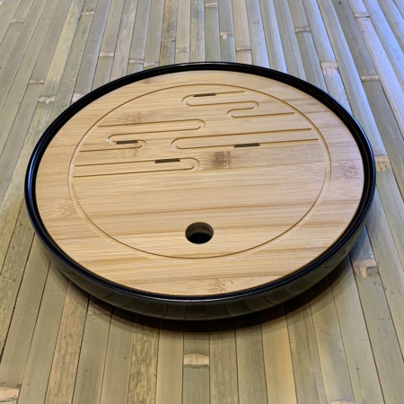 Чабань из бамбука и черного поддона Волна